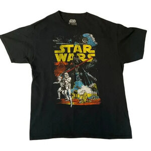 Fifth Sun Black Star Wars Print Short Sleeve‎ Graphic Tee T-Shirt Large